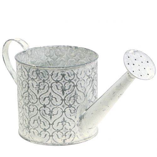 Annaffiatoio per fioriera zincato lavato crema Ø13cm H13cm | Floristik24.it