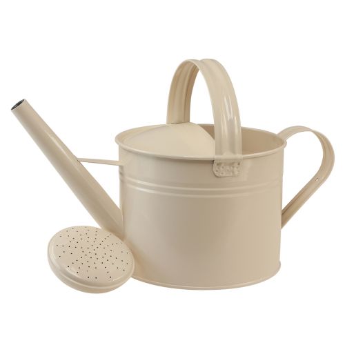 Prodotto Annaffiatoio bianco crema per decorare e piantare lattina in metallo H26cm 5L