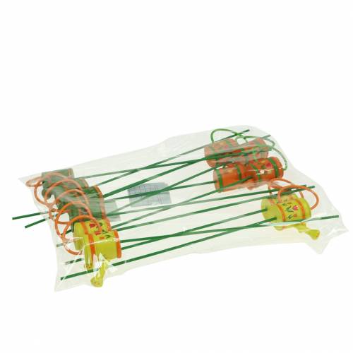 Prodotto Annaffiatoio con tappo per fiori in legno verde, giallo, arancione assortiti 7,5 cm x 5,9 cm H 30,5 cm 12 pezzi