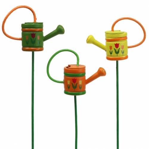 Prodotto Annaffiatoio con tappo per fiori in legno verde, giallo, arancione assortiti 7,5 cm x 5,9 cm H 30,5 cm 12 pezzi