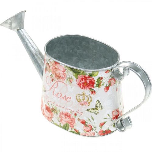 Prodotto Brocca decorativa nostalgica, brocca in metallo, fioriera con rose H15,5 cm L28,5 cm