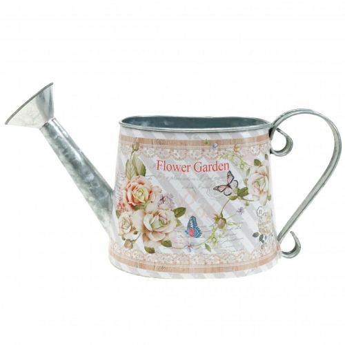 Floristik24 Annaffiatoio decorativo vaso fioriera in metallo decoro estivo H15.5cm