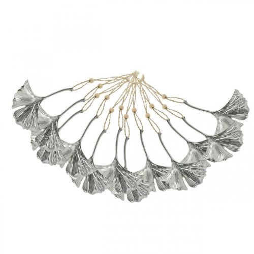 Floristik24 Ciondolo decorativo foglia di ginkgo, decorazione in metallo, Avvento, decorazione autunnale argento L12cm 12pz