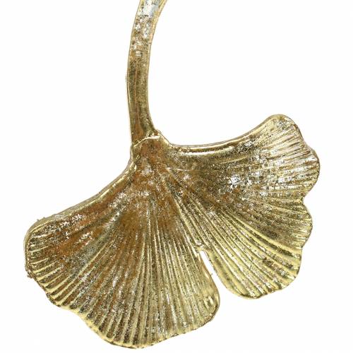 Floristik24 Appendino decorativo Foglia di ginkgo in vetro oro 8 cm × 10 cm 2 pezzi