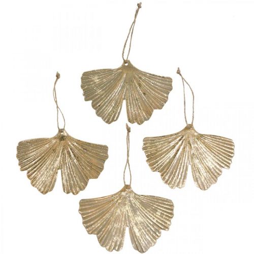 Floristik24 Ciondolo foglia di Ginkgo Ginkgo vintage decorativo in metallo 15×11 cm 4 pz