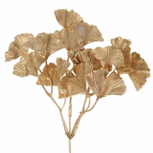 Ramo di ginkgo artificiale oro 35 cm 3 pezzi