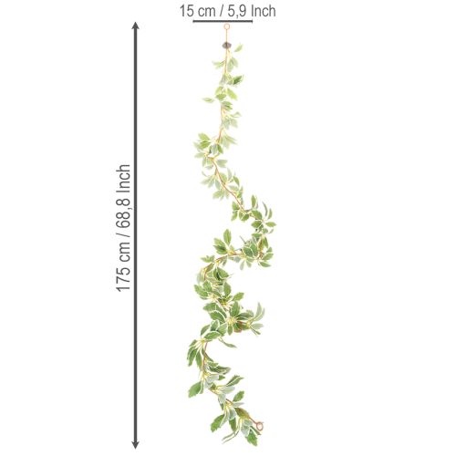 Ghirlanda artificiale con foglie variegate, 175 cm | Floristik24.it