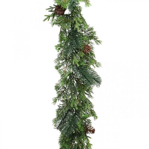 Floristik24 Ghirlanda natalizia ghirlanda decorativa con coni verde 182 cm