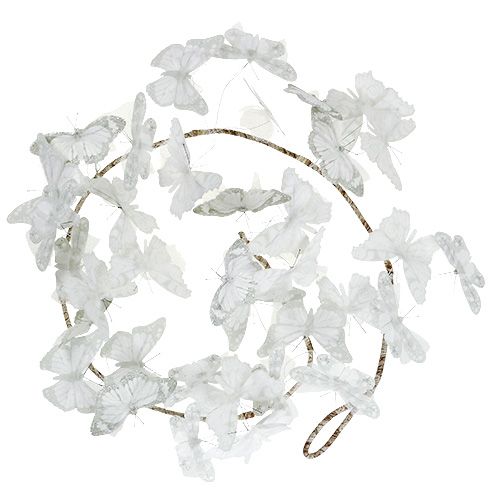 Ghirlanda con farfalle bianche 154 cm