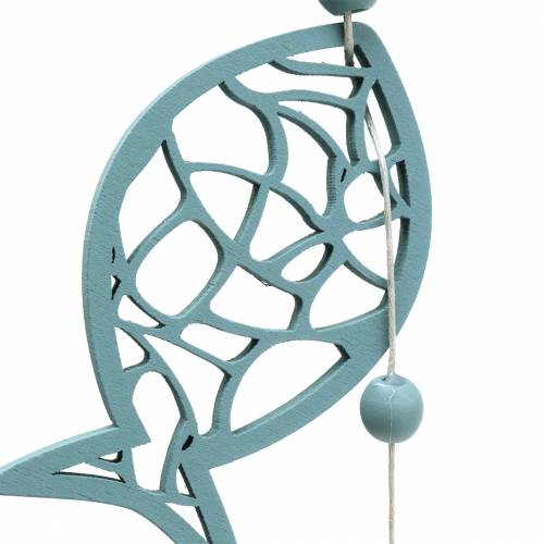 Floristik24 Ghirlanda decorativa pesce marittimo e perle blu bianco 120cm