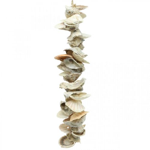 Ghirlanda di conchiglie, decoro estivo marittimo, catena di conchiglie naturali colori naturali L35cm