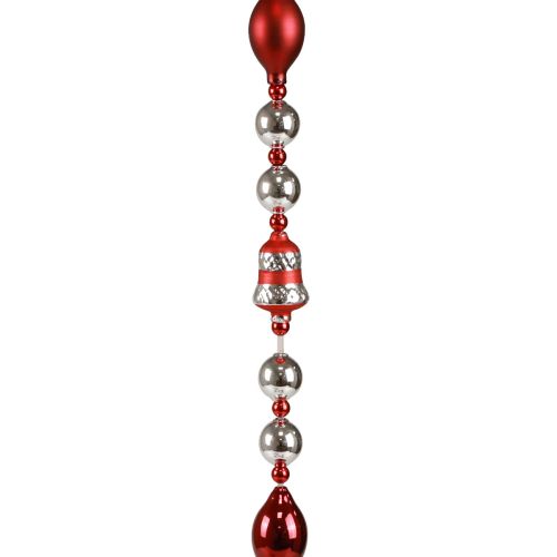 Floristik24 Ghirlanda natalizia decorazione in vetro rosso argento decorazione per finestra 200 cm