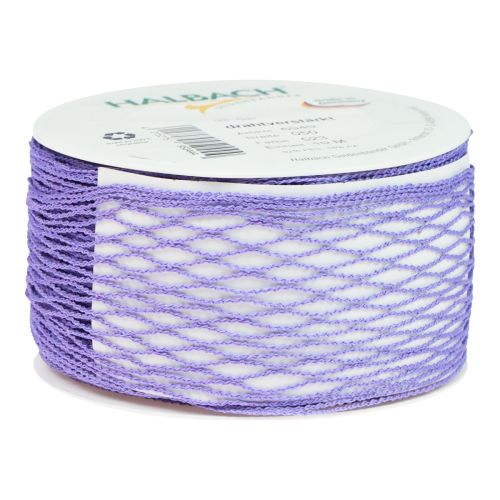 Prodotto Nastro a rete, nastro a griglia, nastro decorativo, viola, rinforzato con filo metallico, 50 mm, 10 m