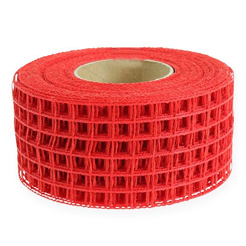 Floristik24 Nastro a rete 4,5 cm x 10 m rosso