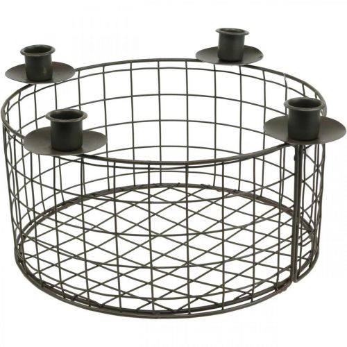 Cesto metallico portacandele decorativo in metallo marrone Ø31,5 cm