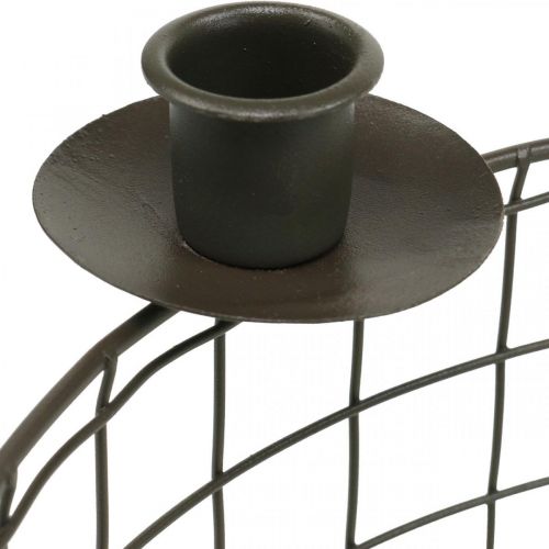 Cesto metallico portacandele decorativo in metallo marrone Ø31,5 cm