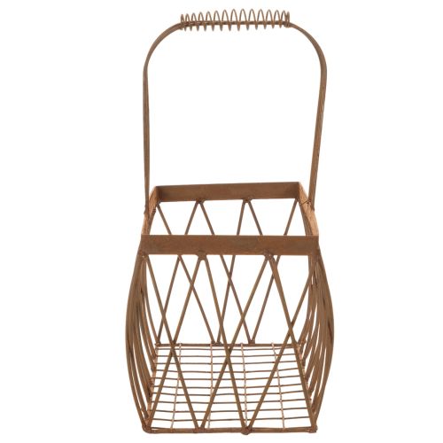 Cestino in filo metallico, effetto ruggine, 28x13,5x14 cm, 2 pezzi | Floristik24.it