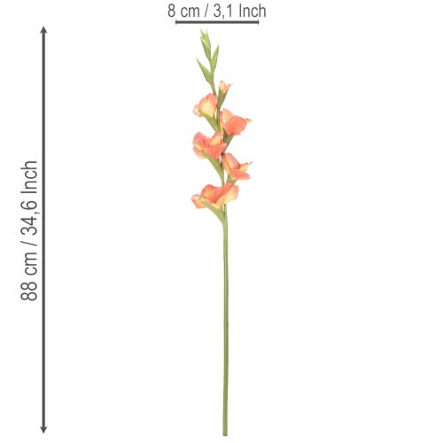 Gladiolo artificiale con molti fiori per bouquet, 88 cm | Floristik24.it