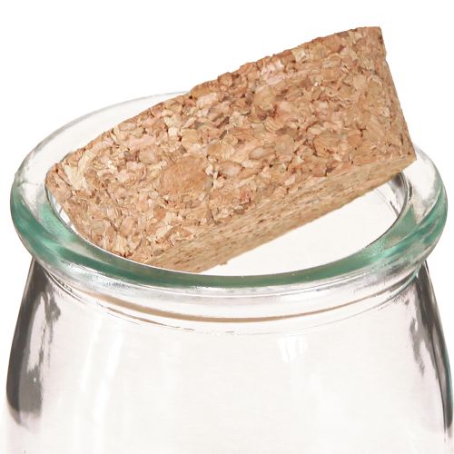 Prodotto Decorazione in vetro con sughero Vintage Trasparente Naturale Ø7cm H8cm 6 pz