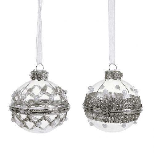 Floristik24 Bicchiere palla di Natale da aprire Ø6cm 2pz