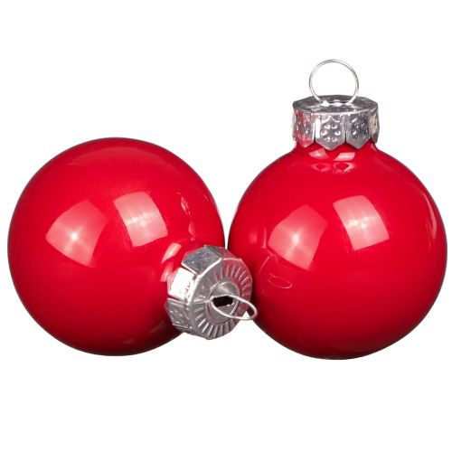 Floristik24 Palline di Natale in vetro smaltato rosso mini Ø3cm 22 pz