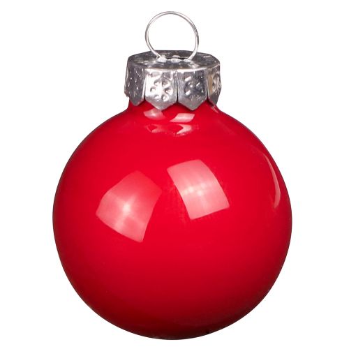 Prodotto Palline di Natale in vetro smaltato rosso mini Ø3cm 22 pz