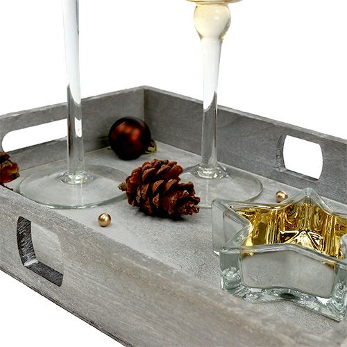 Floristik24 Vassoio decorativo con candele in vetro oro
