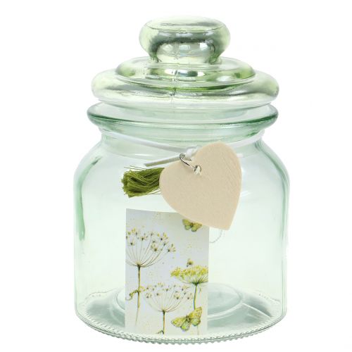 Floristik24 Vaso di vetro Bonboniere Verde Ø11cm H15,5cm