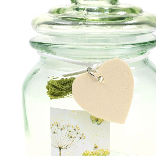 Floristik24 Vaso di vetro Bonboniere Verde Ø11cm H15,5cm