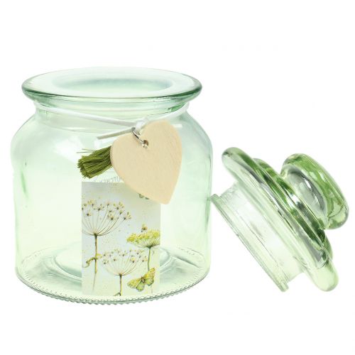 Floristik24 Vaso di vetro Bonboniere Verde Ø11cm H15,5cm