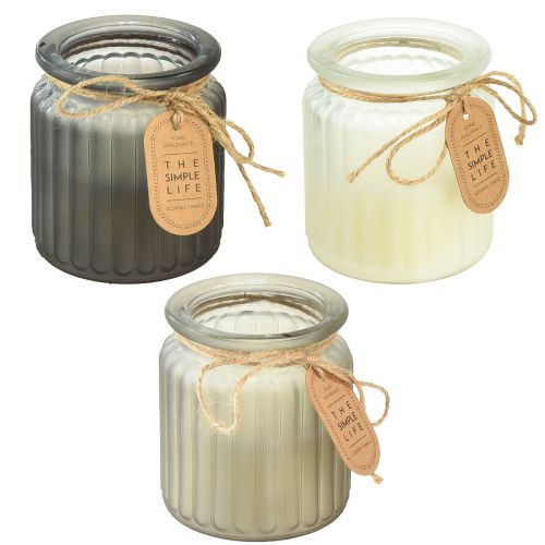 Prodotto Candele profumate in vetro sandalo coperchio in sughero H9cm 3 pezzi