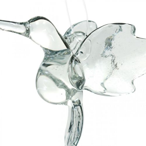 Floristik24 Decorazione in vetro uccelli del paradiso, decorazione colibrì, ciondolo in vetro, decorazione per uccelli 3 pezzi