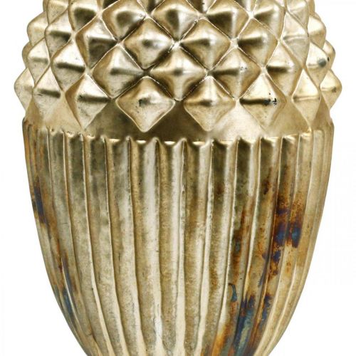 Floristik24 Decorazione autunnale, ghianda decorativa in vero vetro, Avvento, aspetto antico Ø12cm H21cm