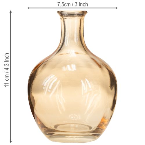 Prodotto Mini vaso in bottiglia di vetro ambrato e trasparente Ø7,5cm H11cm 4 pezzi