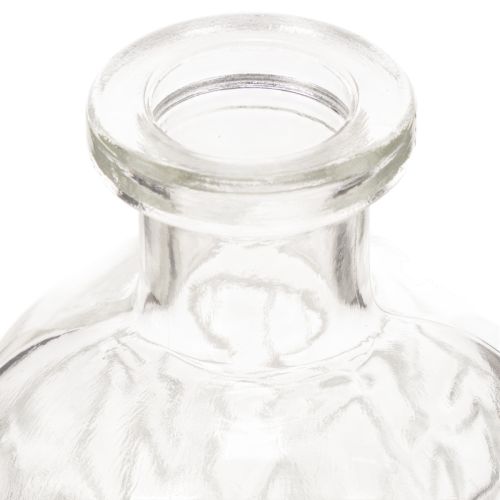 Bottiglia in vetro con motivo a rombi, bottiglia decorativa, vaso, piccola, 13 cm, 6 pezzi | Floristik24.it