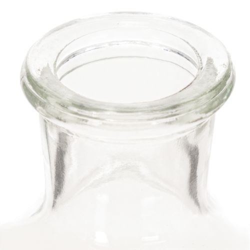 Bottiglia in vetro decorata, cilindrica, trasparente, vaso decorativo, 15 cm, 6 pezzi | Floristik24.it