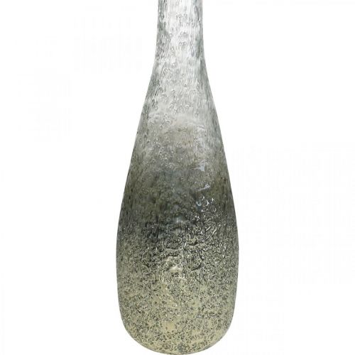 Prodotto Vaso in vetro bicolore, decorazione da tavola in vero vetro trasparente, argento H40cm