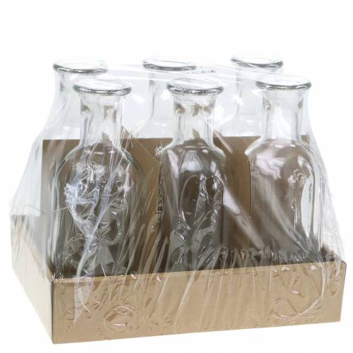 Prodotto Bottiglia decorativa in vetro con decorazione scanalata trasparente Ø7,5 cm H19 cm 6 pz