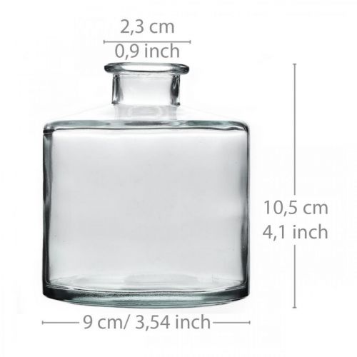 Floristik24 Portafiori, portacandele, vasetto in vetro trasparente H10.5cm Ø9cm