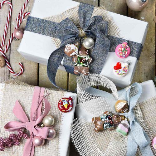 Floristik24 Ciondoli in vetro omino di pan di zenzero e cupcakes, mix di decorazioni per l&#39;albero di Natale, panetteria natalizia H4 / 8cm vero vetro 6 pezzi