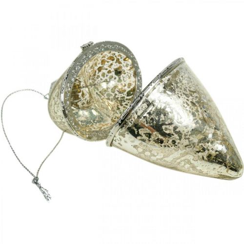 Floristik24 Addobbi per l'albero di Natale cuore cuore in vetro deco da riempire antico 7 cm