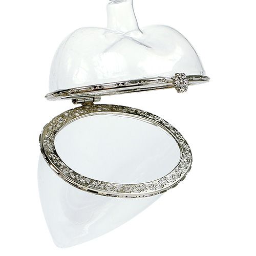Floristik24 Cuore di vetro da riempire 7 cm x 10 cm trasparente 1 pezzo