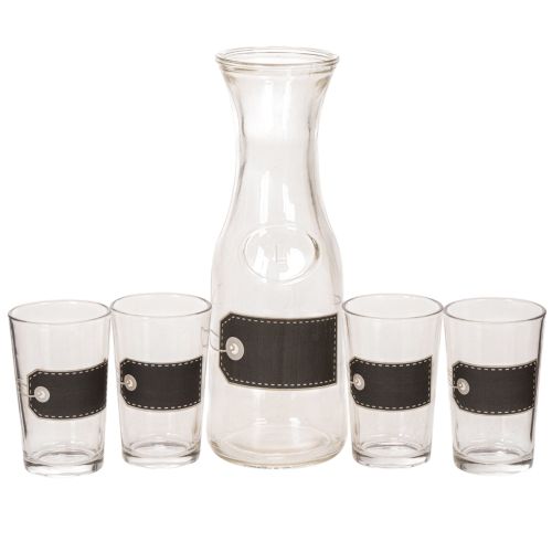 Caraffa in vetro alta 27 cm con 4 bicchieri alti 11 cm acquistare | Floristik24.it