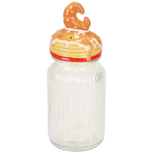 Prodotto Bomboniera biscottiera in vetro con coperchio croissant Ø11cm H28,5cm