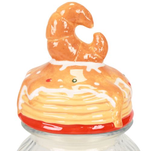 Prodotto Bomboniera biscottiera in vetro con coperchio croissant Ø11cm H28,5cm