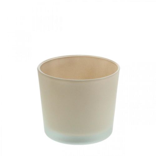 Fioriera in vetro fioriera beige fioriera in vetro Ø10cm H8.5cm