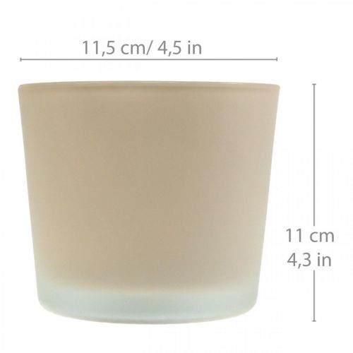 Prodotto Vaso da fiori in vetro fioriera in vetro beige Ø11,5 cm H11 cm
