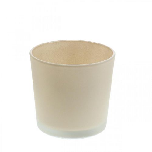 Vaso da fiori in vetro fioriera in vetro beige Ø11,5 cm H11 cm