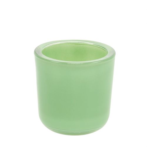 Vaso di vetro Ø7,8cm H8cm Verde menta
