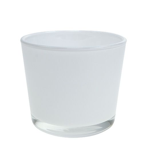 Floristik24 Vaso da fiori in vetro bianco Ø10cm H8.5cm
